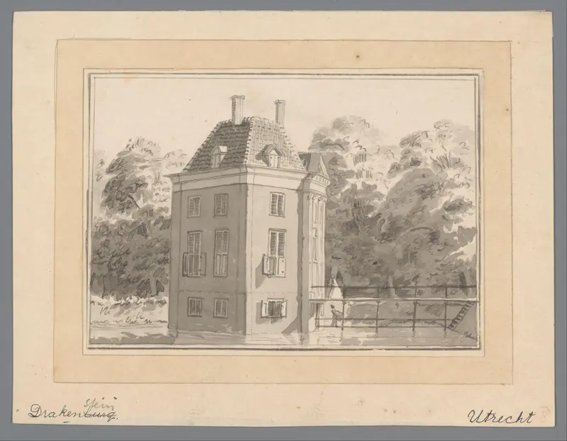Gezicht op kasteel Drakensteyn bij Baarn van de zijkant Wall Art by anonymous - High-Resolution Digital Print