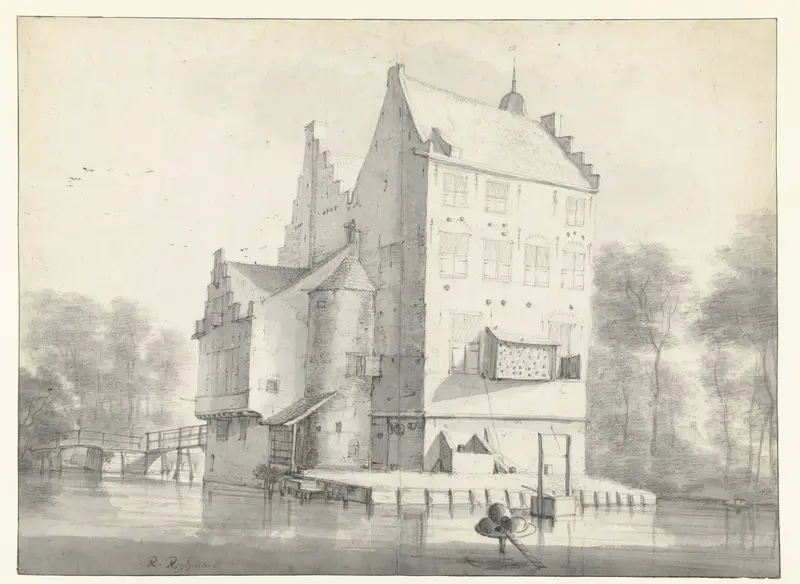 Gezicht op kasteel Oudaan Wall Art by Roelant Roghman - High-Resolution Digital Print