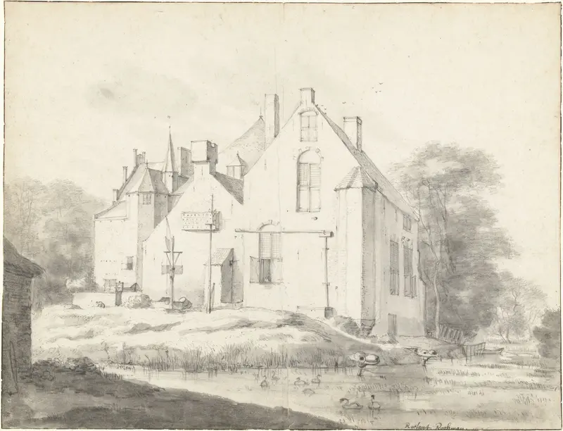 Gezicht op kasteel Raaphorst, gezien vanuit het zuidwesten (?) Wall Art by Roelant Roghman - High-Resolution Digital Print