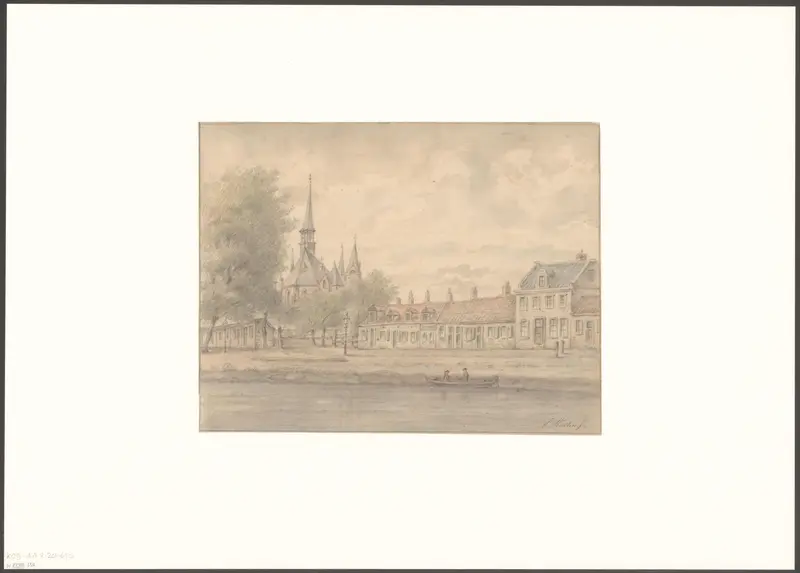 Gezicht op kerk De Liefde aan het Lange Blekerspad vanaf het Singel Wall Art by Unknown - High-Resolution Digital Print