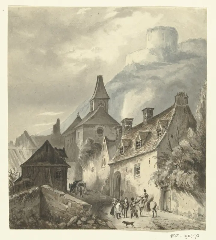 Gezicht op la Roche-Guyon Wall Art by Jean Bernard - High-Resolution Digital Print