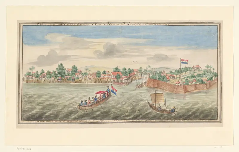 Gezicht op Malakka vanaf zee Wall Art by Unknown - High-Resolution Digital Print