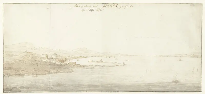 Gezicht op Messina, Sicilië