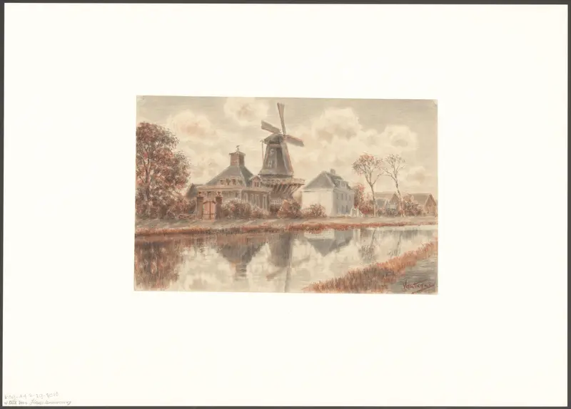 Gezicht op molen De Bloem aan de Haarlemmerweg Wall Art by Unknown - High-Resolution Digital Print