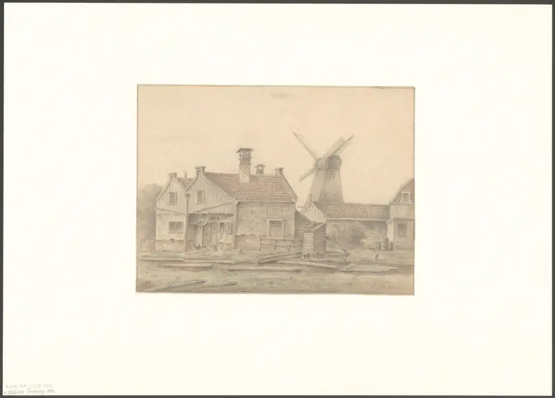 Gezicht op molen De Dommekracht vanaf de Voorweg Wall Art by Unknown - High-Resolution Digital Print