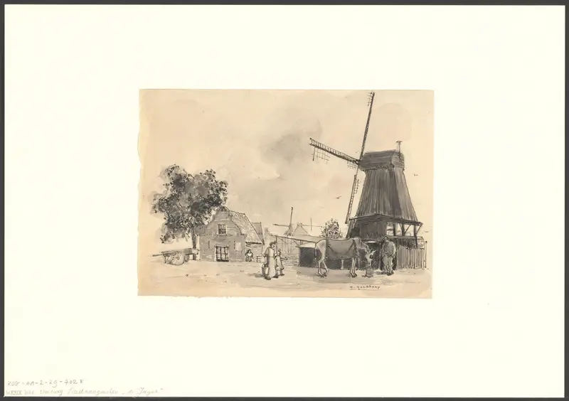 Gezicht op molen De Jager Wall Art by Unknown - High-Resolution Digital Print