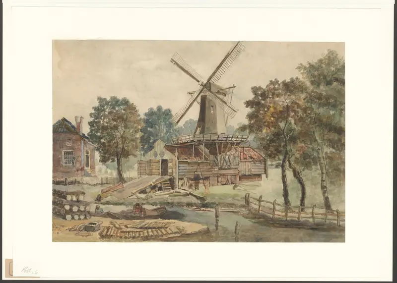 Gezicht op molen De Kat Wall Art by anonymous - High-Resolution Digital Print
