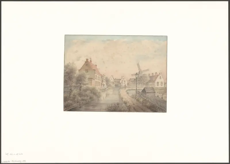 Gezicht op molen De Otter vanaf de Achterweg Wall Art by Unknown - High-Resolution Digital Print