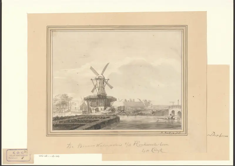 Gezicht op molen De Ruiter op bolwerk Oetewaal aan de Houtewaelerboom Wall Art by Unknown - High-Resolution Digital Print