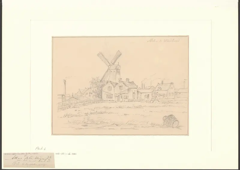 Gezicht op molen De Windhond aan het einde van de Middenweg Wall Art by Albert Martin - High-Resolution Digital Print