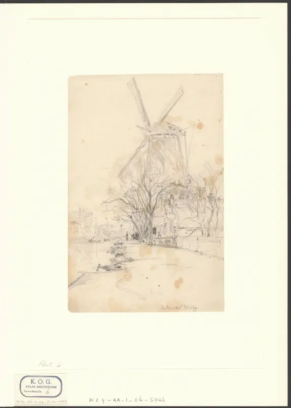 Gezicht op molen De Wolf Wall Art by anonymous - High-Resolution Digital Print