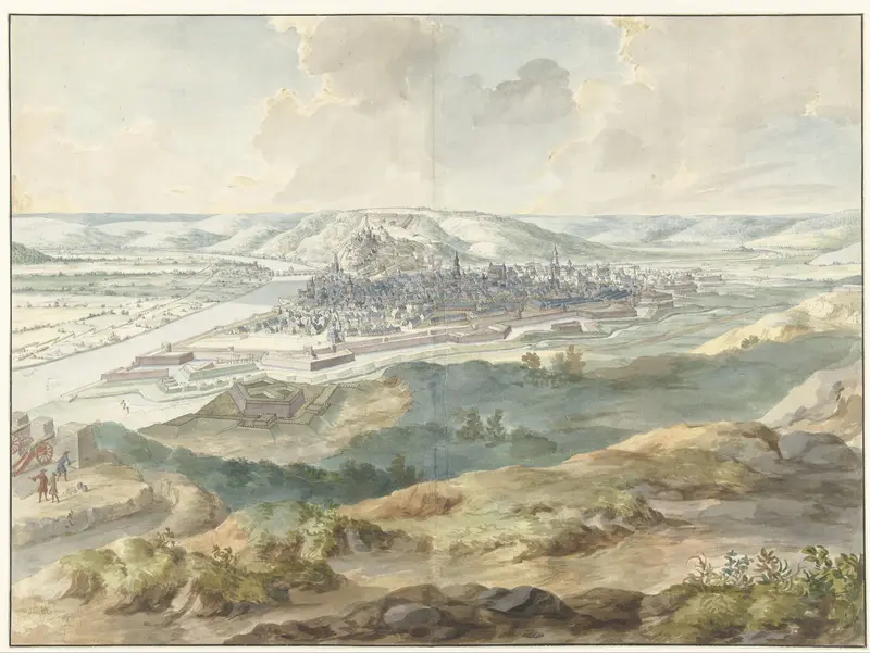 Gezicht op Namen vanuit het oosten tijdens het beleg van 1695 Wall Art by Dirk Maas - High-Resolution Digital Print