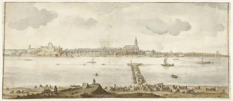 Gezicht op Nijmegen vanover de Waal Wall Art by anonymous - High-Resolution Digital Print