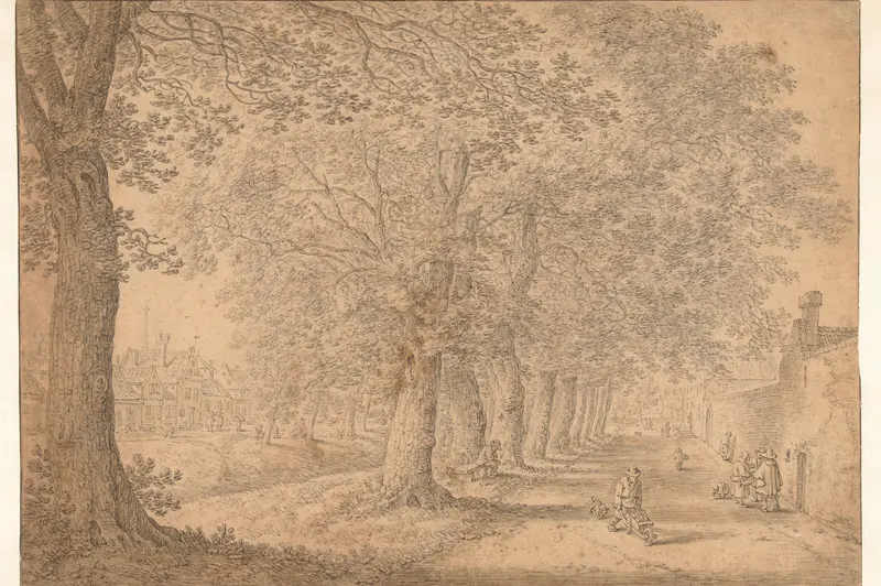 Gezicht op Onder de Linden (Nieuwe Gracht) te Utrecht Wall Art by Herman Saftleven - High-Resolution Digital Print