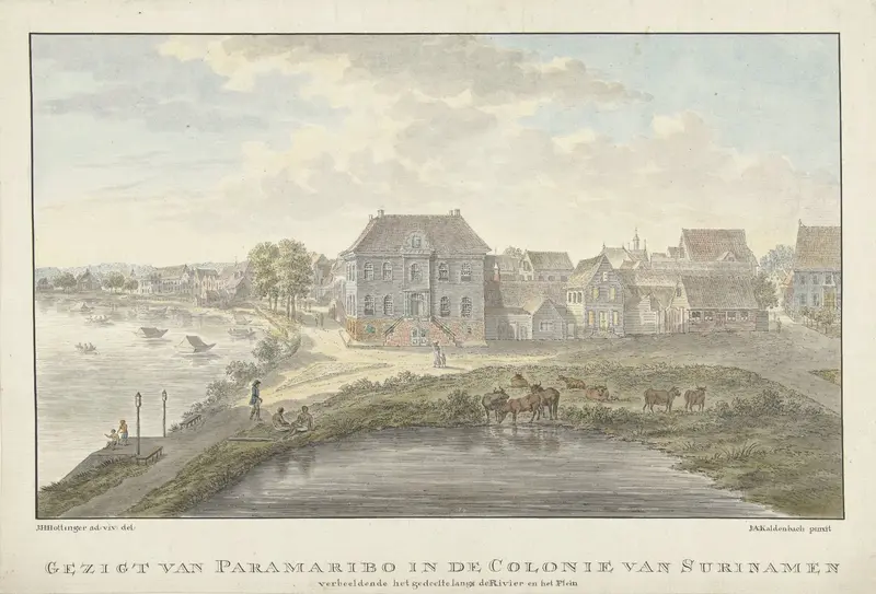Gezicht op Paramaribo Wall Art by Johan Antonie Kaldenbach - High-Resolution Digital Print