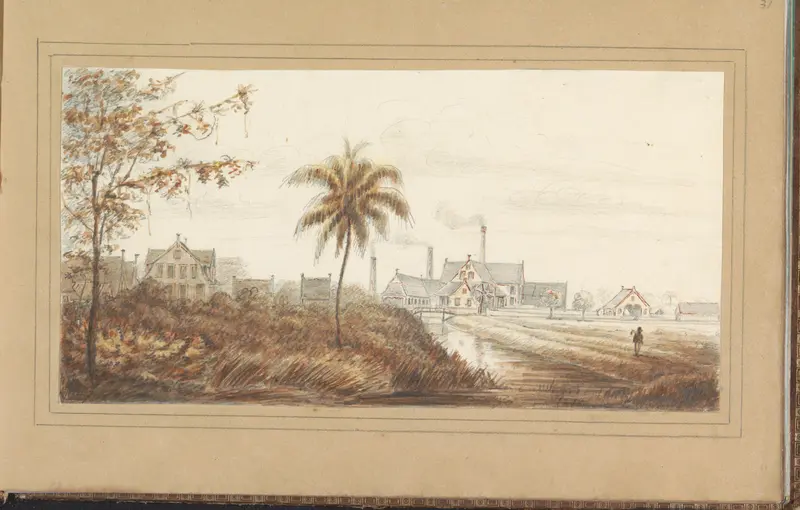 Gezicht op plantage Visserszorg Wall Art by Jacob Marius Adriaan Martini van Geffen - High-Resolution Digital Print