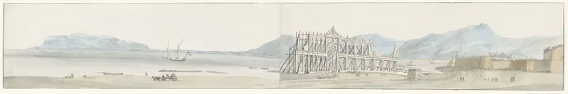 Gezicht op poort en bastion te Palermo Wall Art by Louis Ducros - High-Resolution Digital Print