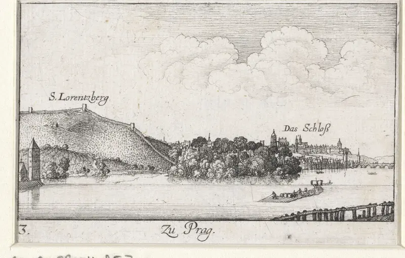 Gezicht op Praag vanaf de Moldau Wall Art by Abraham Hogenberg - High-Resolution Digital Print