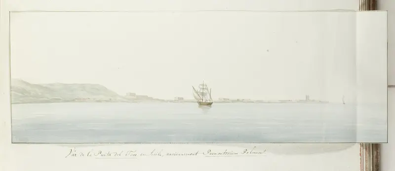 Gezicht op Punta del Faro bij Sicilië, het voormalige Promontorium Pelorum Wall Art by Louis Ducros - High-Resolution Digital Print