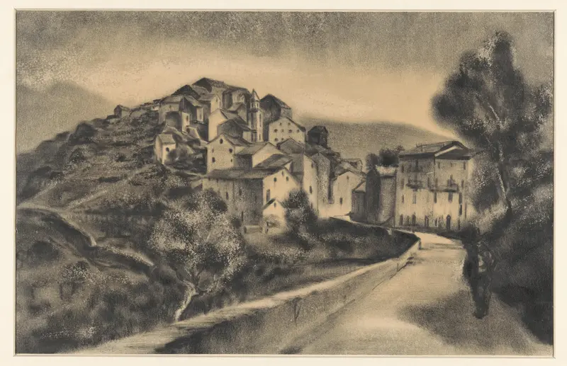 Gezicht op Riventosa, Corsica, met wandelaar Wall Art by Jack Hamel - High-Resolution Digital Print