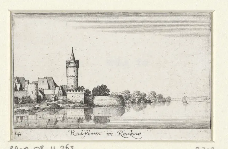 Gezicht op Rüdesheim Wall Art by Wenceslaus Hollar - High-Resolution Digital Print