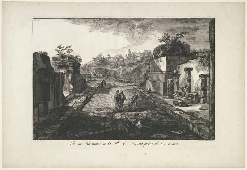 Gezicht op ruïnes te Pompeï Wall Art by Unknown - High-Resolution Digital Print