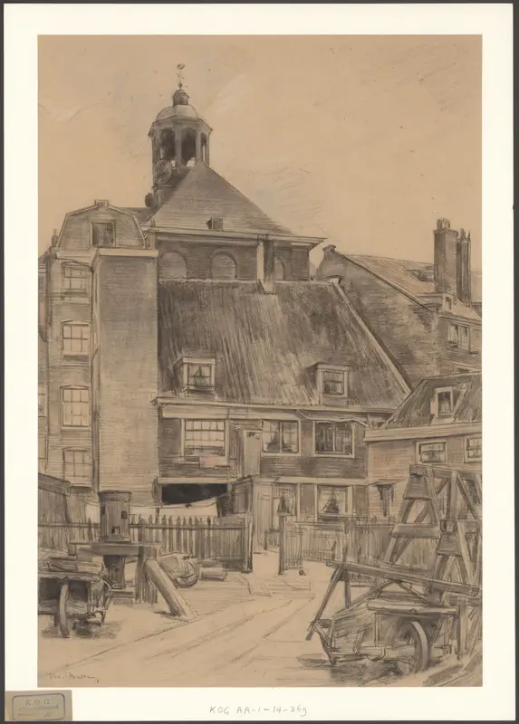 Gezicht op scheepswerf aan de Grote Wittenburgerstraat, gezien naar de Oosterkerk Wall Art by Unknown - High-Resolution Digital Print
