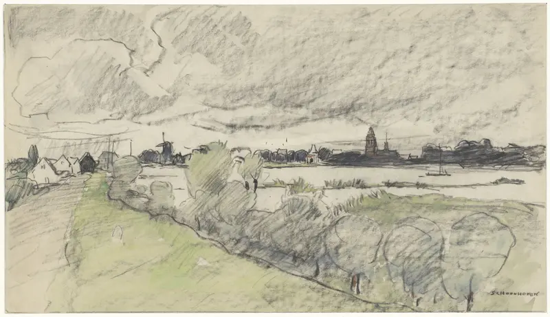 Gezicht op Schoonhoven Wall Art by Adolf le Comte - High-Resolution Digital Print