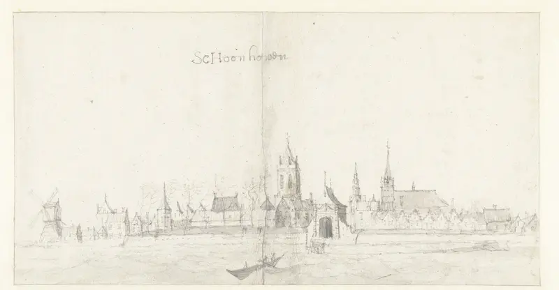 Gezicht op Schoonhoven vanaf de Lek Wall Art by Jan Abrahamsz. Beerstraten - High-Resolution Digital Print