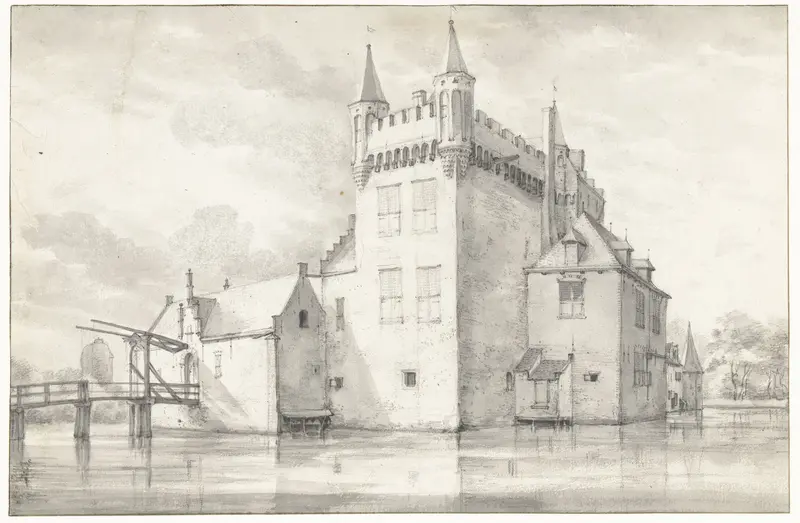 Gezicht op slot Kenenburg, gezien vanaf het noordwesten Wall Art by Roelant Roghman - High-Resolution Digital Print