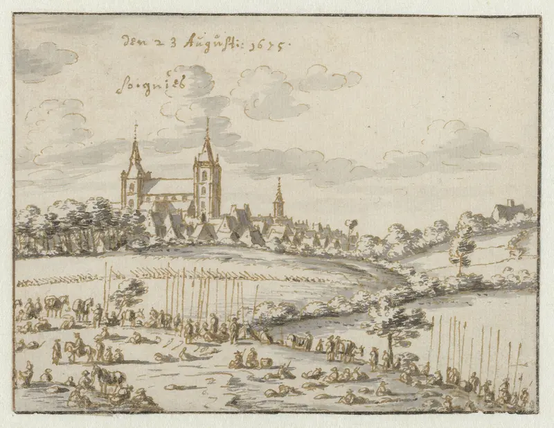 Gezicht op Soignies, Henegouwen Wall Art by Unknown - High-Resolution Digital Print