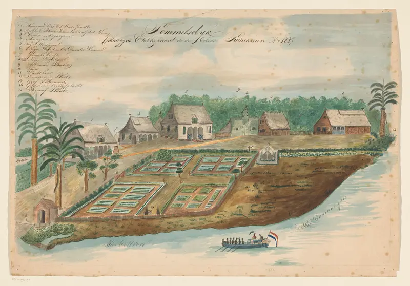 Gezicht op Sommelsdijk in Suriname Wall Art by Unknown - High-Resolution Digital Print