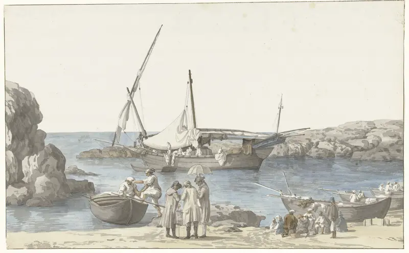 Gezicht op Tarente en haven van Luogo Vivo Wall Art by Louis Ducros - High-Resolution Digital Print