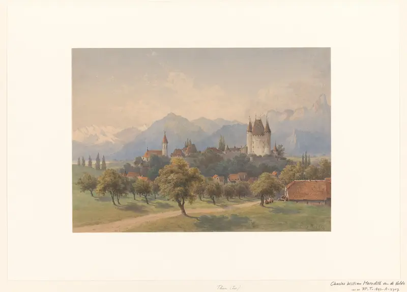 Gezicht op Thun, Zwitserland Wall Art by Charles William Meredith van de Velde - High-Resolution Digital Print