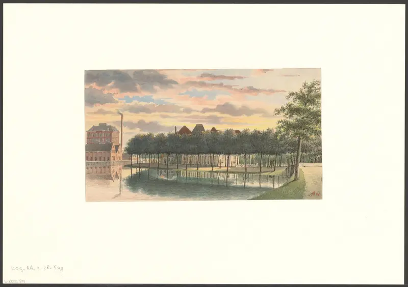 Gezicht op Tuin De Nederlanden aan de Singelgracht tussen de Raampoort en de Leidsepoort Wall Art by Unknown - High-Resolution Digital Print