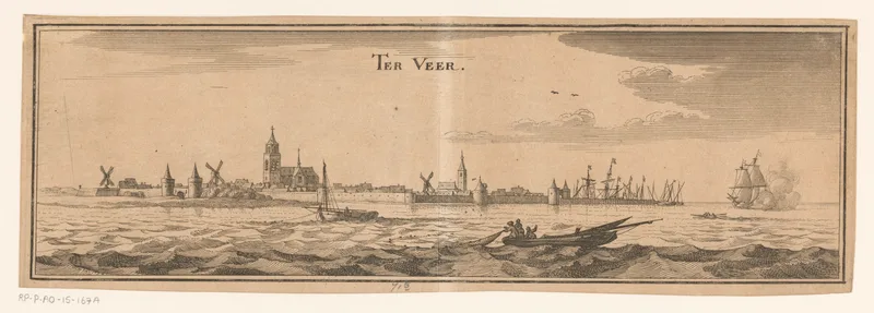 Gezicht op Veere Wall Art by Caspar Merian - High-Resolution Digital Print