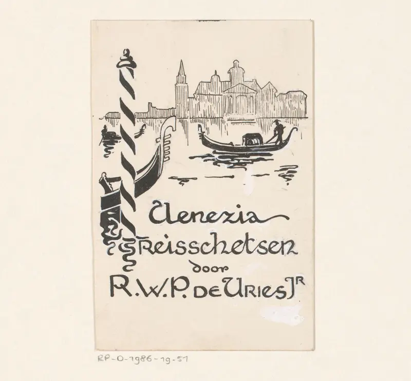 Gezicht op Venetië met een gondelier Wall Art by Reinier Willem Petrus de Vries (1874-1953) - High-Resolution Digital Print