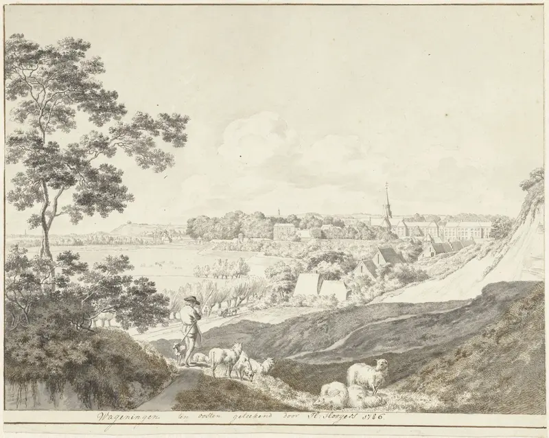 Gezicht op Wageningen, vanuit het oosten Wall Art by Hendrik Hoogers - High-Resolution Digital Print