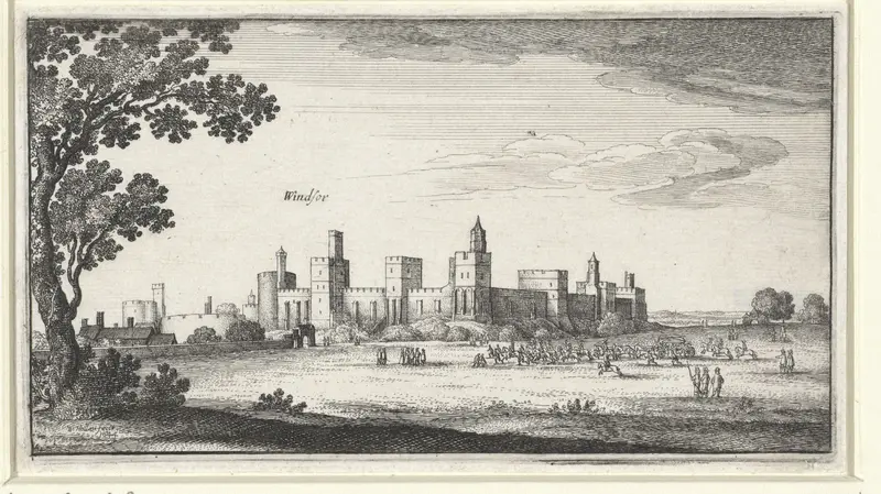Gezicht op Windsor Castle Wall Art by Wenceslaus Hollar - High-Resolution Digital Print