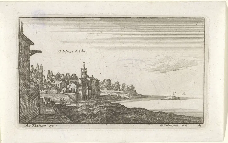 Gezicht op zee bij St. Juliano d'Arba Wall Art by Unknown - High-Resolution Digital Print
