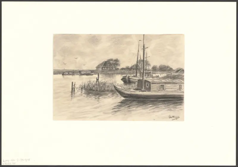 Gezicht op Zijkanaal I bij het Buiksloterkanaal Wall Art by Unknown - High-Resolution Digital Print