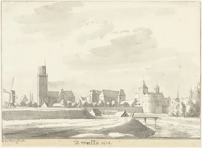Gezicht op Zwolle Wall Art by Abraham de Haen (II) - High-Resolution Digital Print