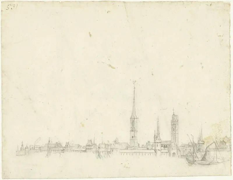 Gezicht op Zwolle, vanuit het noorden Wall Art by Unknown - High-Resolution Digital Print