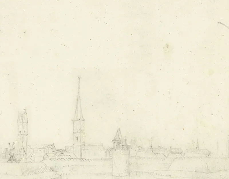 Gezicht op Zwolle, vanuit het zuiden Wall Art by Unknown - High-Resolution Digital Print