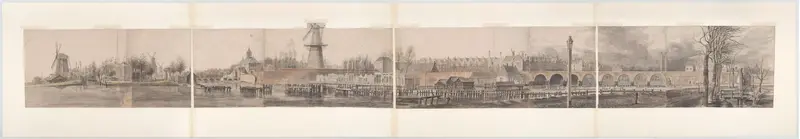 Gezicht over de Amstel op Amsterdam Wall Art by François Joseph Pfeiffer (II) - High-Resolution Digital Print