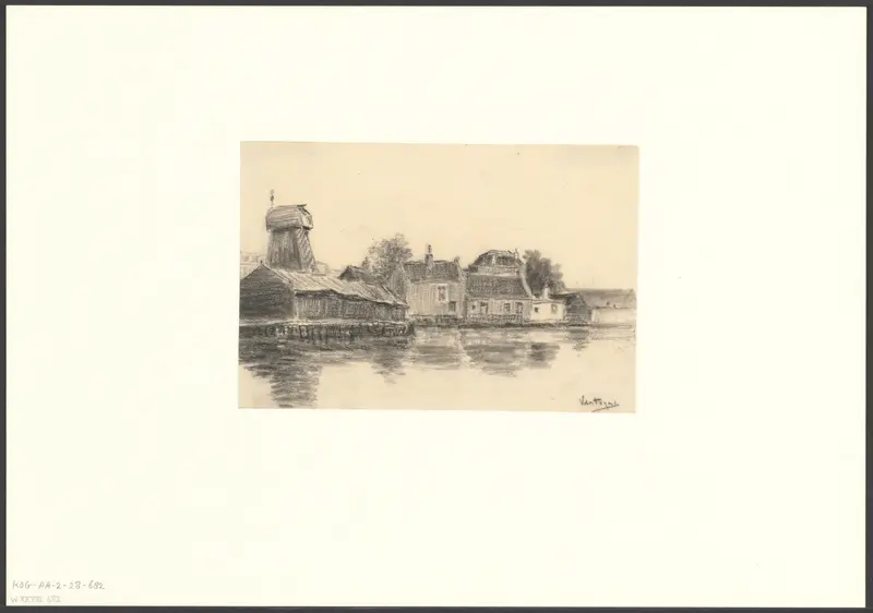 Gezicht over de Kostverlorenvaart naar molen De Otter Wall Art by Unknown - High-Resolution Digital Print