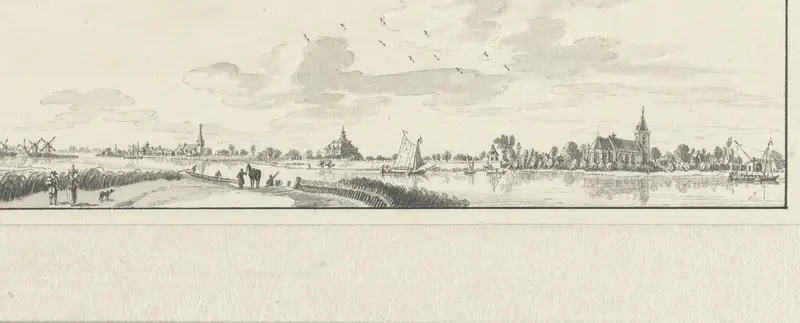 Gezicht over de Lek op Ameide, het Huis Herlaer en Tienhoven Wall Art by Jan de Beijer - High-Resolution Digital Print