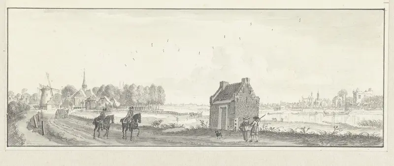 Gezicht over de Lek op de dorpen Vreeswijk en Vianen Wall Art by Jan de Beijer - High-Resolution Digital Print