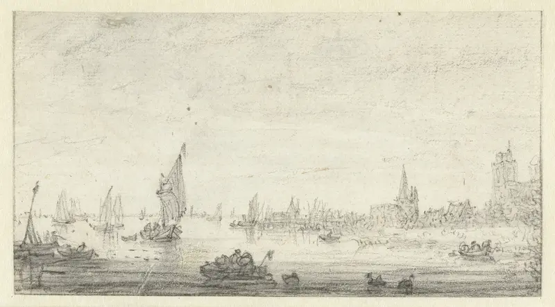 Gezicht over het water op Dordrecht Wall Art by Unknown - High-Resolution Digital Print
