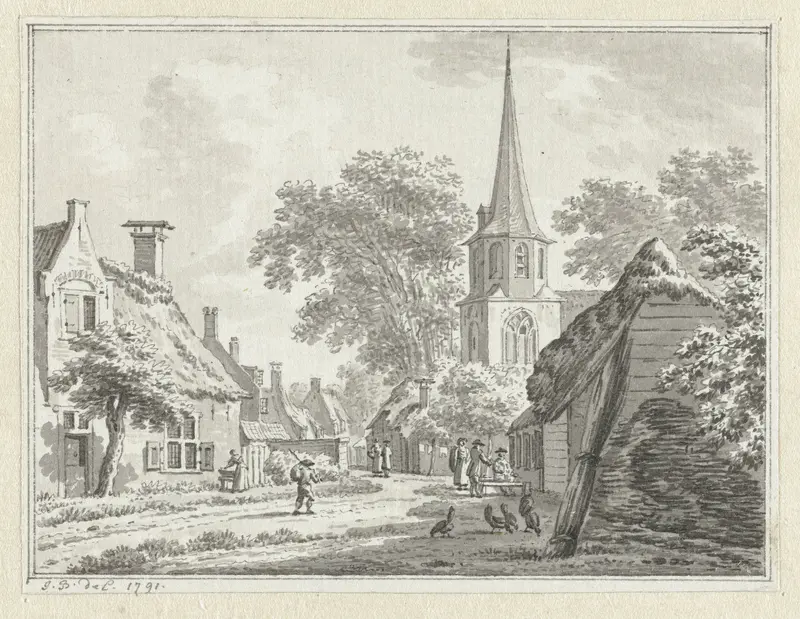 Gezicht te Gapinge, rechts de kerk Wall Art by Jan Bulthuis - High-Resolution Digital Print